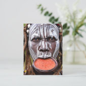 Mursi Woman met Lip Bord Briefkaart (Staand voorkant)