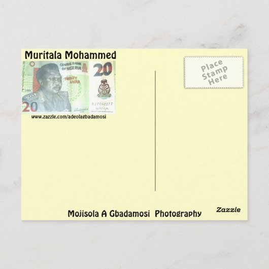 Murtala Muhammed Airport (Mojisola Gbadamosi) Briefkaart (Achterkant)