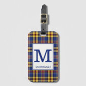Murtaugh Tartan Royal Blauw en goud geruite patroo Bagagelabel (Voorkant (verticaal))