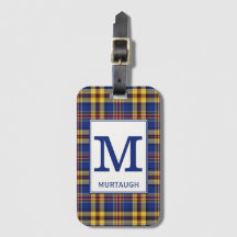 Murtaugh Tartan Royal Blauw en goud geruite patroo