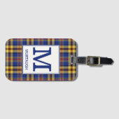 Murtaugh Tartan Royal Blauw en goud geruite patroo Bagagelabel (Voorkant (horizontaal))