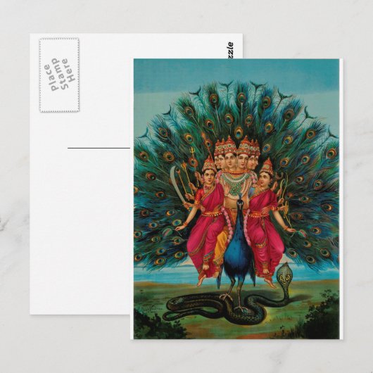MURUGAN HINDU GOD BRIEFKAART (Voorkant / Achterkant)