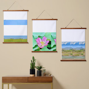 Murugi ArtStore Wandtapijt met houten bovenkant Hangend Wandkleed