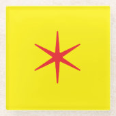 Murugi Diningware Crimson Star Glazen Onderzetter (Voorkant)