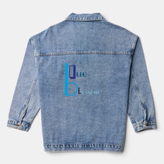 Murugi Draag Blauwe Bloesem Vrouwen Denim Jacket (Achterkant)