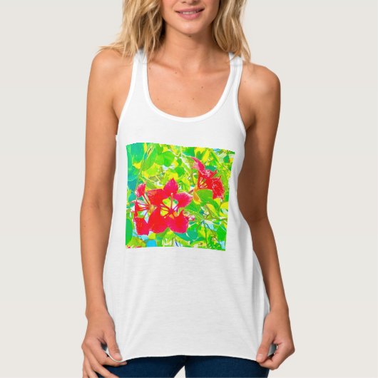 Murugi Draag Dames Bella+Canvas Flowy Racerback Tanktop (Voorkant)
