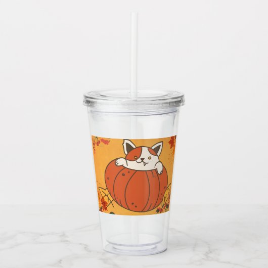 Murugi Drinkware Collectie PumkinPaws Acryl Drinkbeker (Voorkant)
