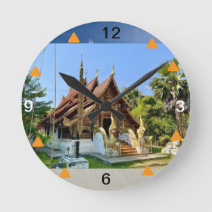 Murugi Home Decor Tempel 8" Ronde Acryl Wandklok