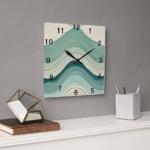 Murugi Home & Decor Whimsical Flow Vierkante Acryl Klok