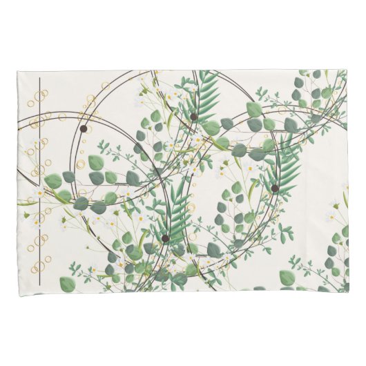 Murugi Luxe Beddings Golden Grove Paar Kussensloop (Voorkant-Rechts)