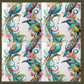 mus & bloemmotief  tegeltje