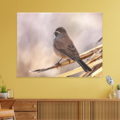 Mus op een dunne tak canvas afdruk (Insitu (Woonkamer))