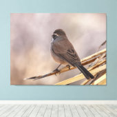 Mus op een dunne tak canvas afdruk (Insitu (Houten vloer))