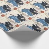 Musashi Miyamoto 宮 本 武 met twee Bokken Cadeaupapier (Hoek)