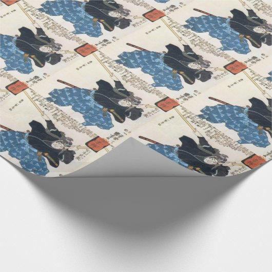 Musashi Miyamoto 宮 本 武 met twee Bokken Cadeaupapier (Hoek)