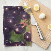 Muscadine-druiven en doorzichtig glas theedoek (Quarter Fold)