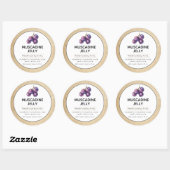 Muscadine Jam of Jelly Canning Jar Label (Vel)