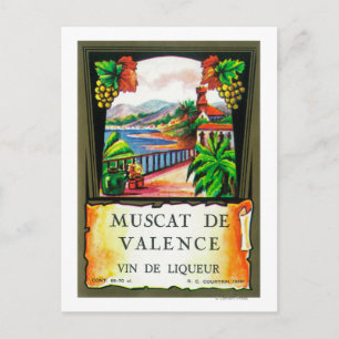 Muscat de Valence Wine LabelEurope Briefkaart
