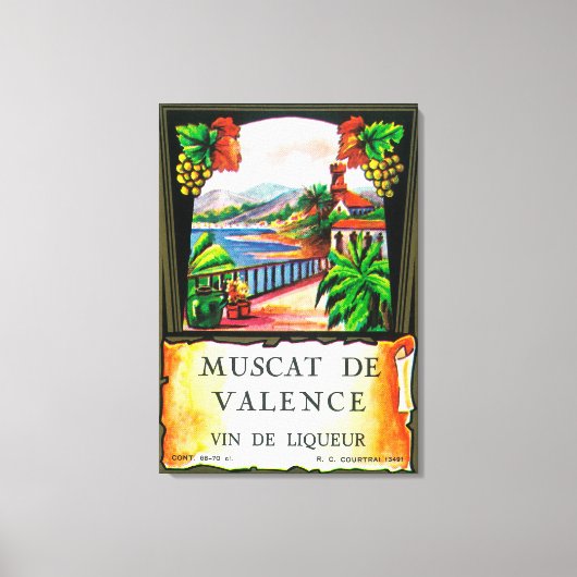 Muscat de Valence Wine LabelEurope Canvas Afdruk (Voorkant)