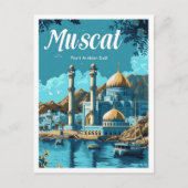 Muscat Oman Artistic Travel Illustration Briefkaart (Voorkant)