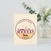 Muscat Oman City Skyline Emblem Briefkaart (Staand voorkant)