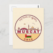 Muscat Oman City Skyline Emblem Briefkaart (Voorkant / Achterkant)