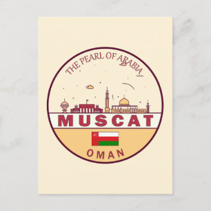 Muscat Oman City Skyline Emblem Briefkaart