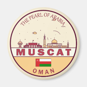 Muscat Oman City Skyline Emblem Magneet