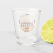 Muscat Oman City Skyline Emblem Shot Glas (Achterkant)