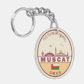 Muscat Oman City Skyline Emblem Sleutelhanger (Voorkant Links)