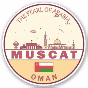 Muscat Oman City Skyline Emblem Sticker