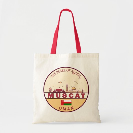 Muscat Oman City Skyline Emblem Tote Bag (Voorkant)