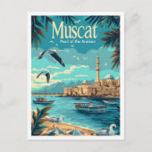 Muscat Oman  kunst reisillustratie Briefkaart (Voorkant)
