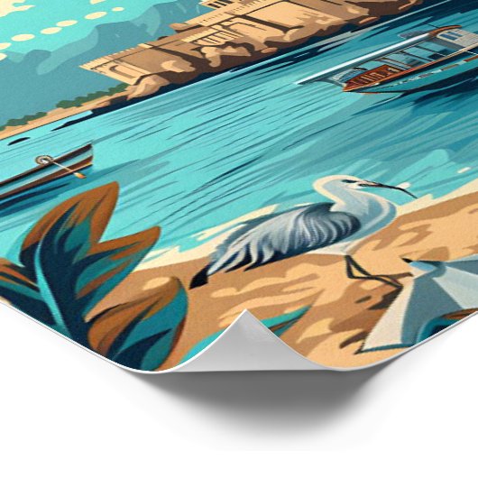 Muscat Oman kunst reisillustratie Poster (Hoek)