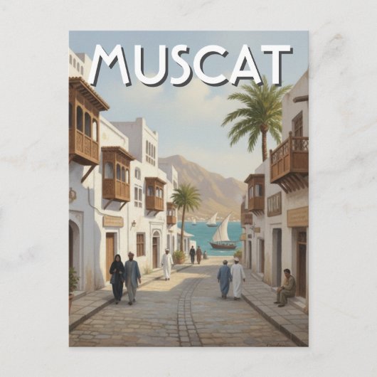 Muscat Oman Reizen Briefkaart (Voorkant)
