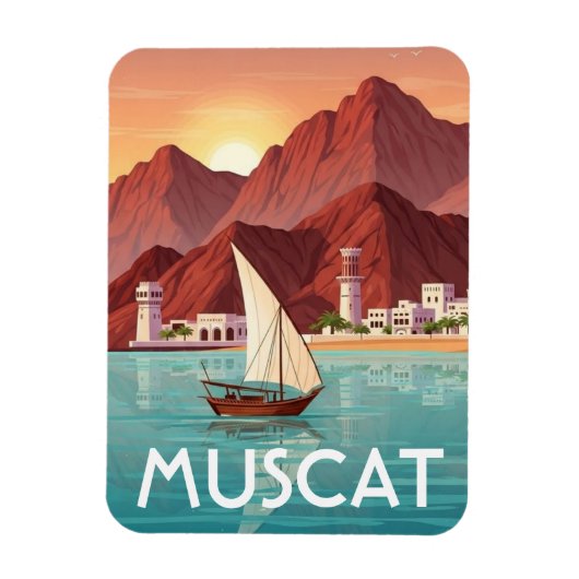 Muscat Oman Reizen Magneet (Verticaal)