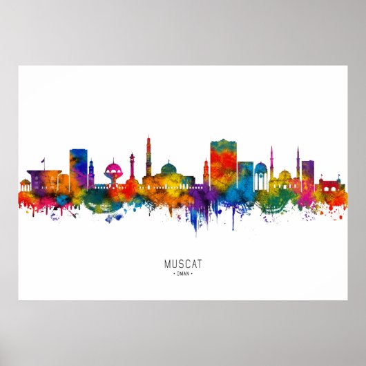 Muscat Oman Skyline Poster (Voorkant)