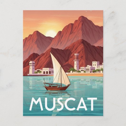 Muscat Oman Travel Briefkaart (Voorkant)