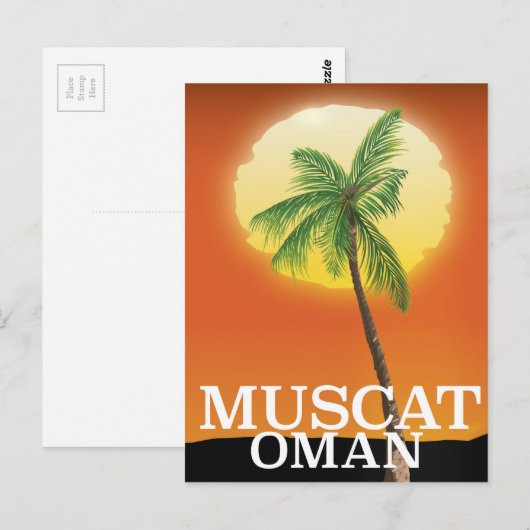 Muscat Oman vakantie-poster Briefkaart (Voorkant / Achterkant)
