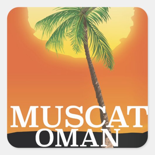 Muscat Oman vakantieposter Vierkante Sticker (Voorkant)