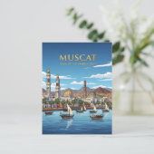 Muscat Oman waterkant stadsbeeld Briefkaart (Staand voorkant)