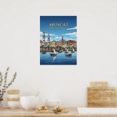 Muscat Oman waterkant stadsbeeld Poster (Keuken)