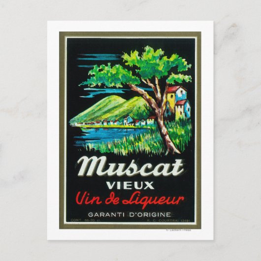 Muscat Vieux Wine LabelEurope Briefkaart (Voorkant)