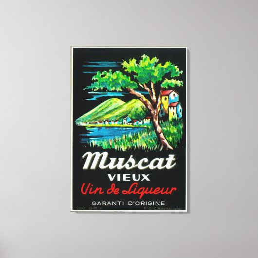Muscat Vieux Wine LabelEurope Canvas Afdruk (Voorkant)