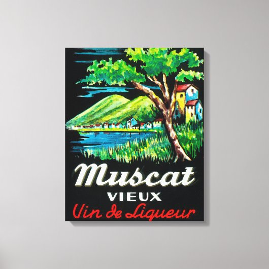 Muscat Vieux Wine LabelEurope Canvas Afdruk (Voorkant)