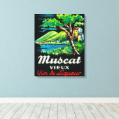 Muscat Vieux Wine LabelEurope Canvas Afdruk (Insitu (Houten vloer))