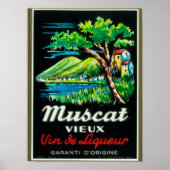 Muscat Vieux Wine LabelEurope Poster (Voorkant)