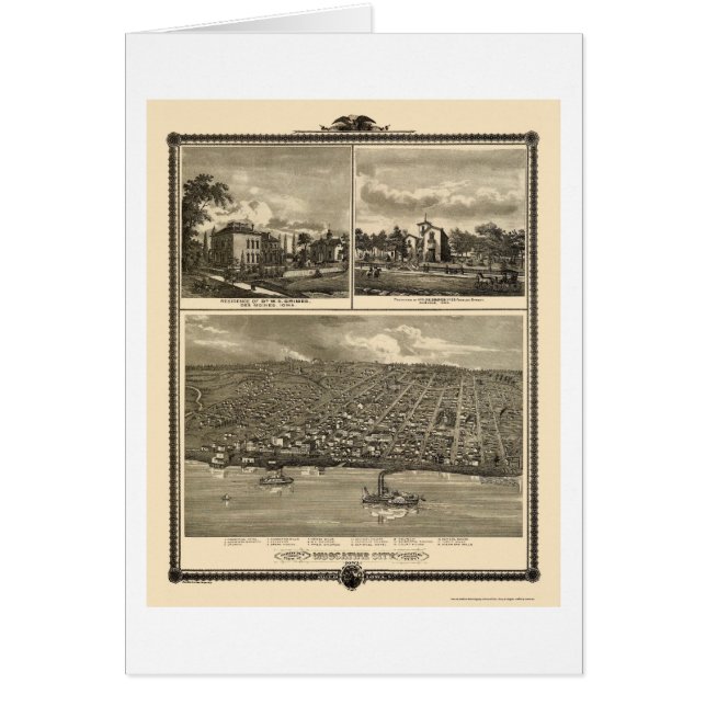 Muscatine City, IA Panoramic Map - 1875 (Voorkant)