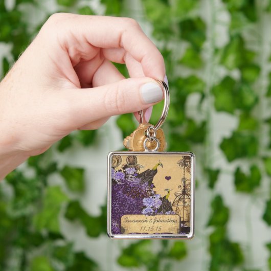 Muscial  Eggplant Peacock Sleutelhanger (Hand)