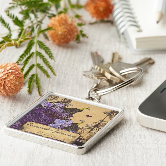 Muscial  Eggplant Peacock Sleutelhanger (Zijkant)